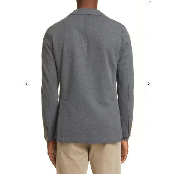 Eleventy Blazer Mens XL 52 IT Slim Fit Jersey Sport Coat Gray Knit Unstructured - Picture 3 of 14